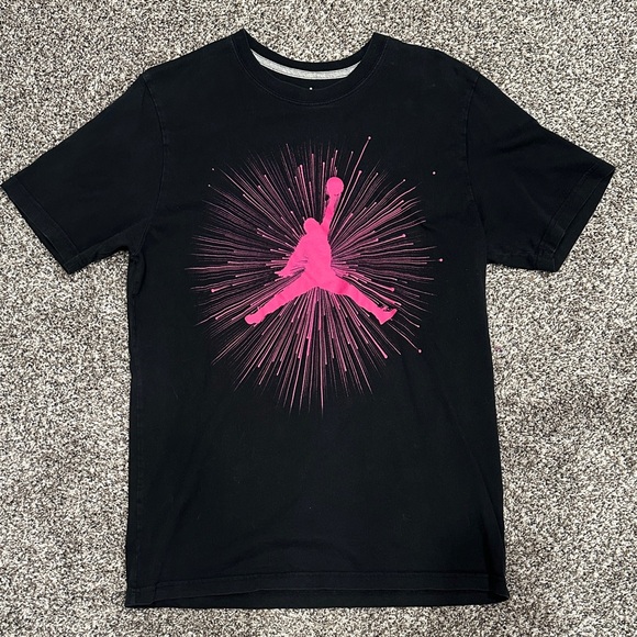 Jordan Black Tee with Vibrant Pink Graphic - Picture 1 of 6